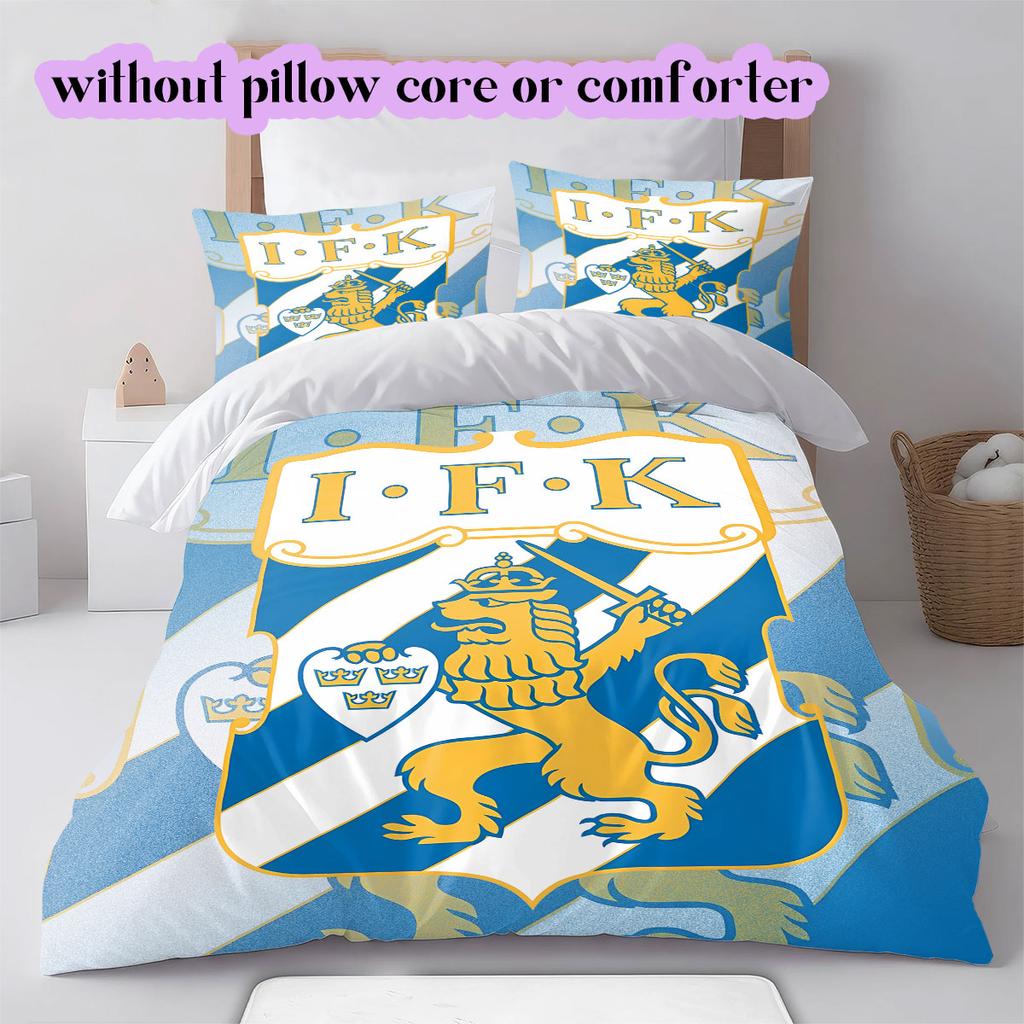 IFK Göteborg football Pattern Bedding,Quilt Set Quilt Cover Pillowcase Home Birthday Gift (1*duvet cover+2*pillowcase,without core)