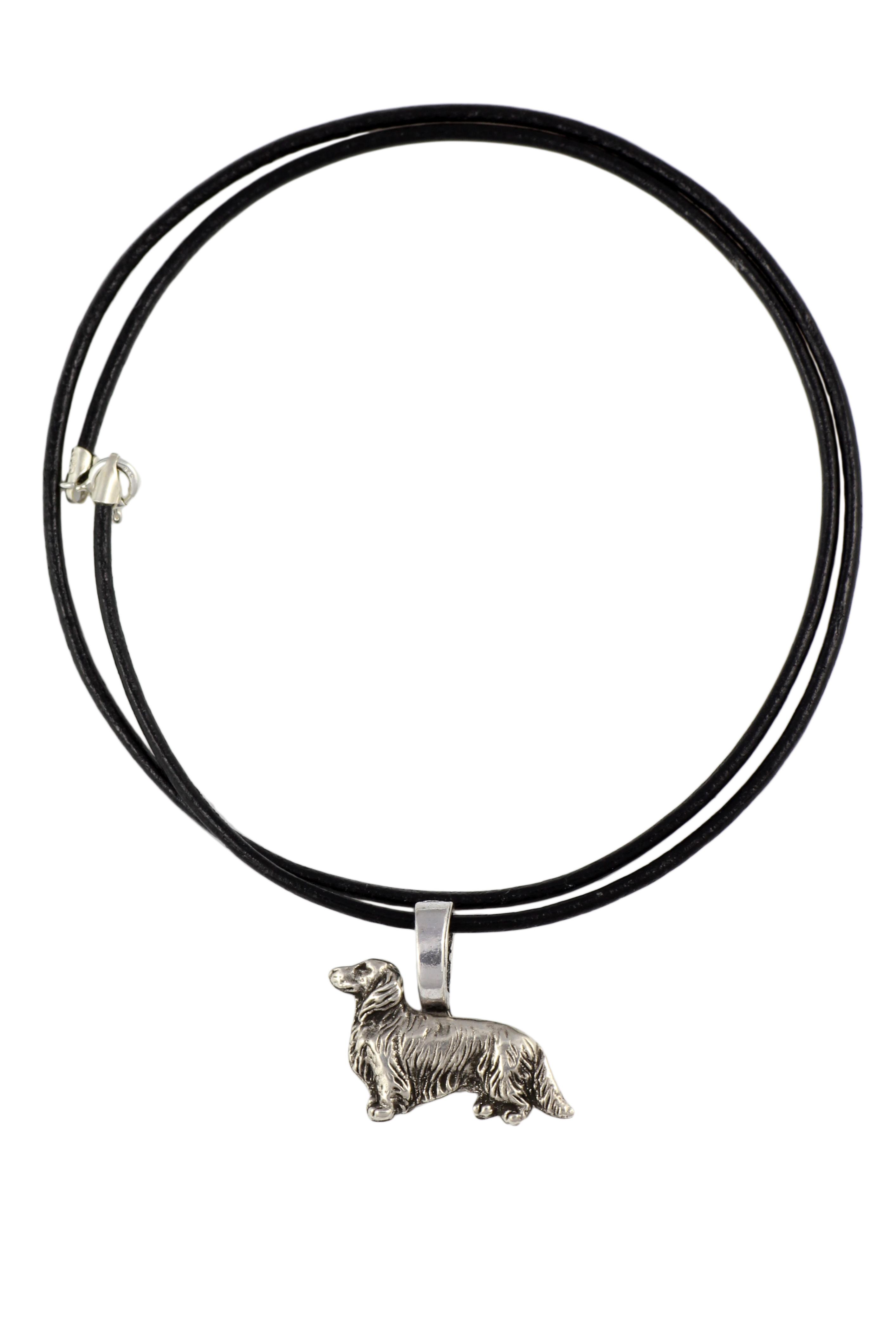 

Dachshund III - Dog necklace, silver-plated pendant for the dog lover, subtle jewellery by Art-Dog срібний