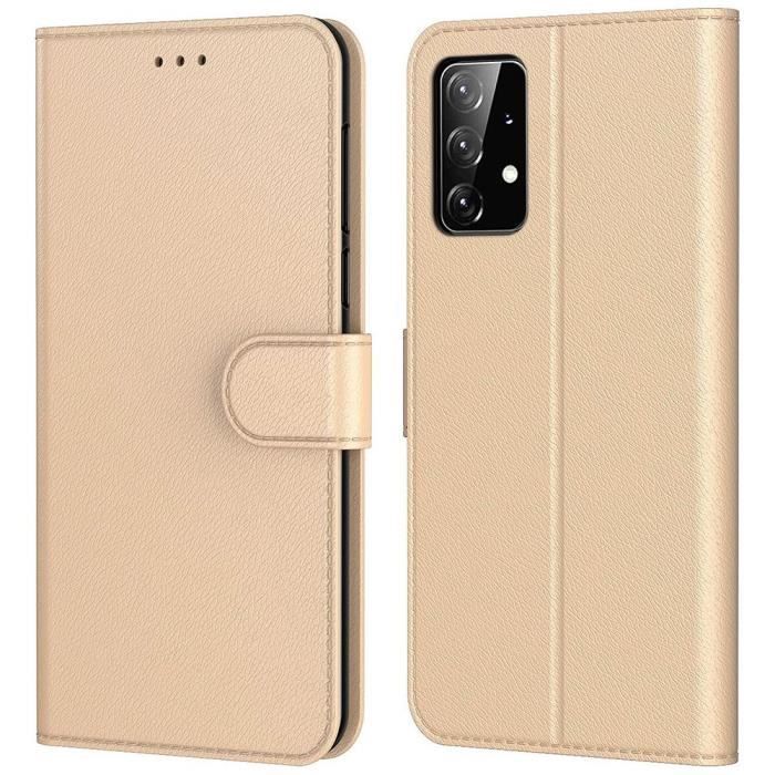Protective Case - PROSHOP - for Samsung A52 - Leather Effect - Golden Color - 360° Protection