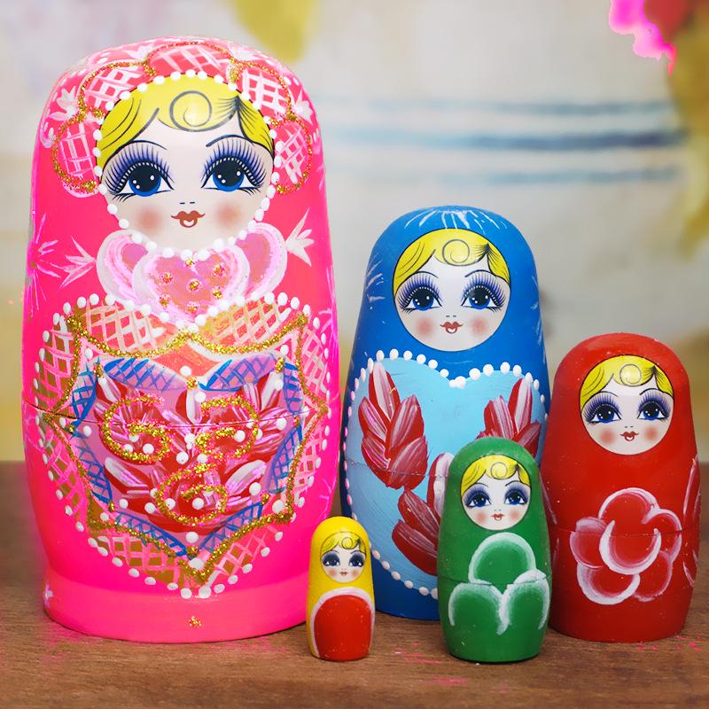 10-Layer Russian Nesting Doll - Creative Wooden Toy & Birthday Gift for Kids, Craft Figurine & Travel Souvenir.