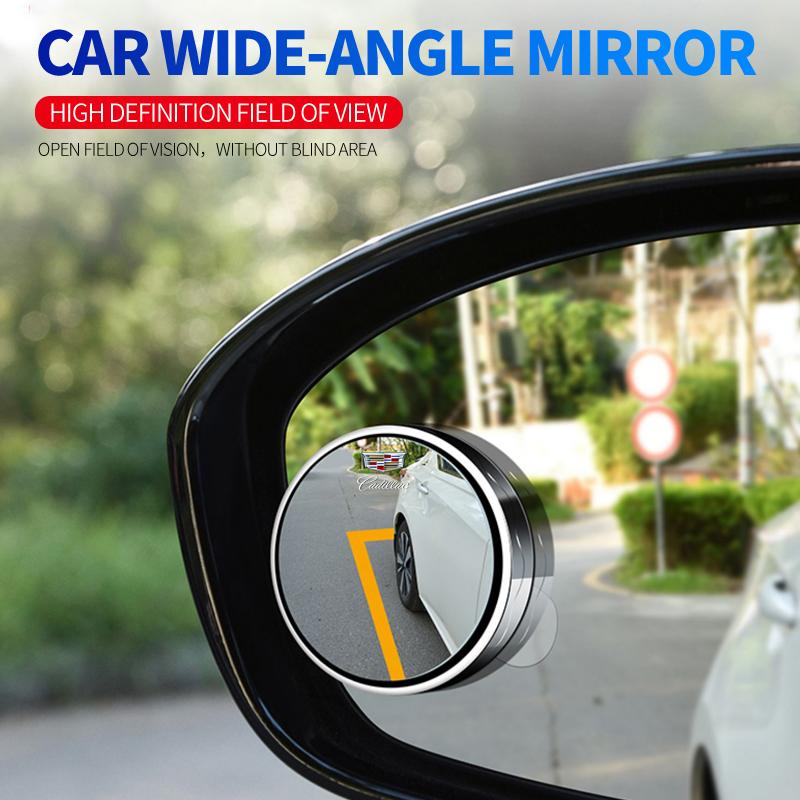 2Pcs Car Rearview Mirror Small Circular Mirror Wide-angle Mirror For Cadillac Escalade GT4 XT4 ATS XT5 CTS XTS RS Accessories