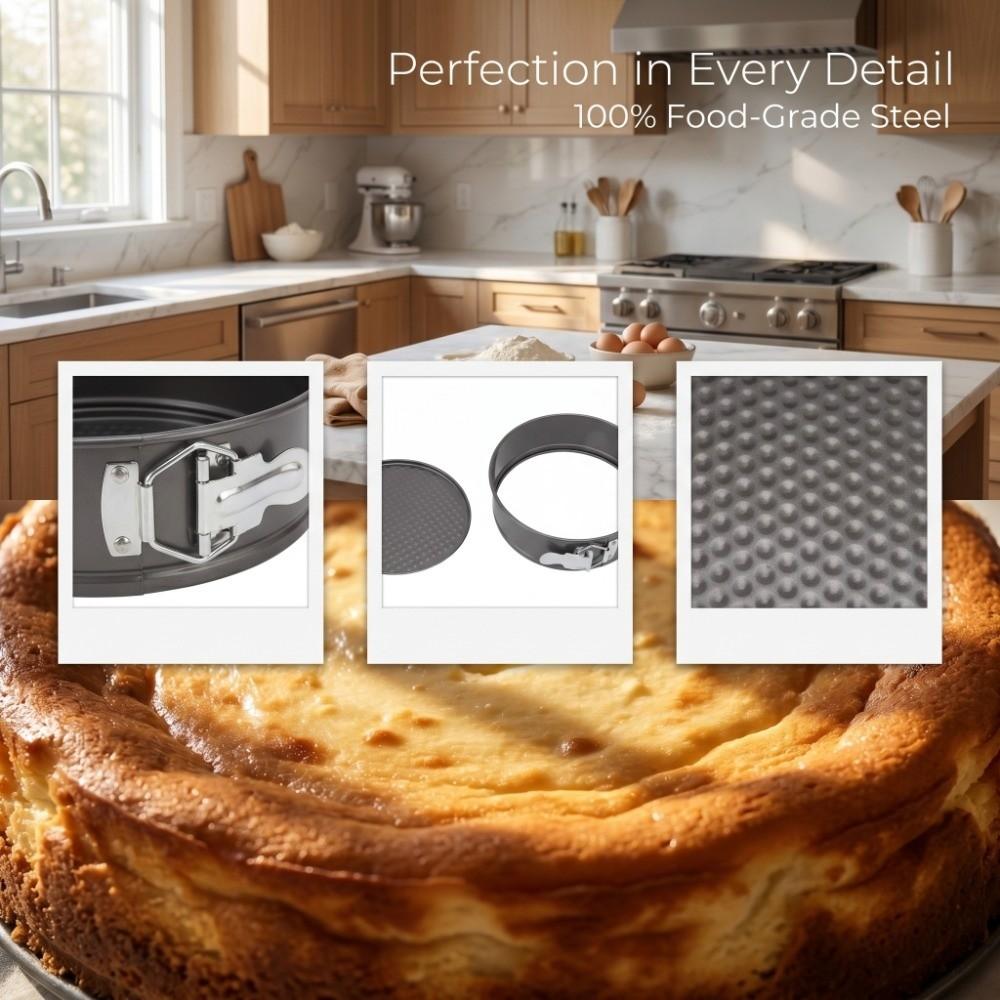 3pcs Nonstick Surface Springform Pan Set Carbon Steel Cheesecake Pan Set  Cheesecake Pizza Bread