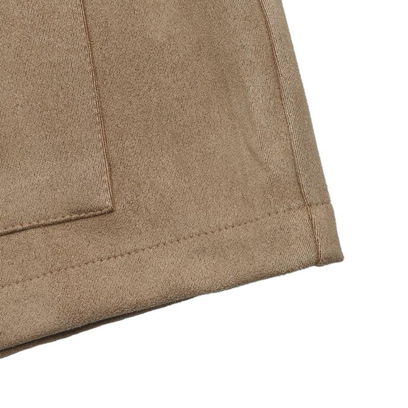Women S Casual Loose Short Faux Suede Lapel Coat