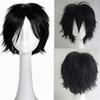 Black Universal Short Curly Hair Synthetic Wig for Anime Cosplay Color Changeable Character Wig Heat Stylish And Cuttable