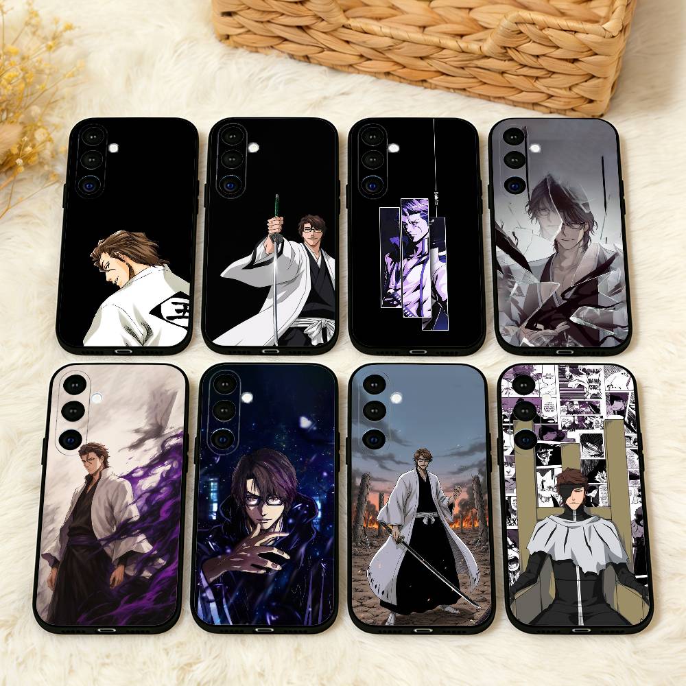 B-Bleach Anime A-Aizen Phone Case For Samsung A73,72,71,53,52,51,22,91,80, Soft Black Cover