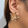 Personalized Design Women's Double Layered Large Flower Earrings Trendy Punk Party Adjustable Ring Fashion Jewelry Gifts