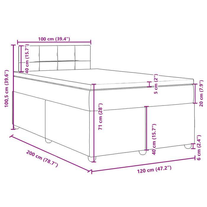 VidaXL Sommier à lattes de lit avec matelas Crème 120x200 cm Tissu 3286652
