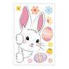 6 Sheets Easter Bunny Window Cling Removable Waterproof PVC Flower Colorful Egg Rabbit Static Glass Sticker Spring Easter Holiday Decoration Decal