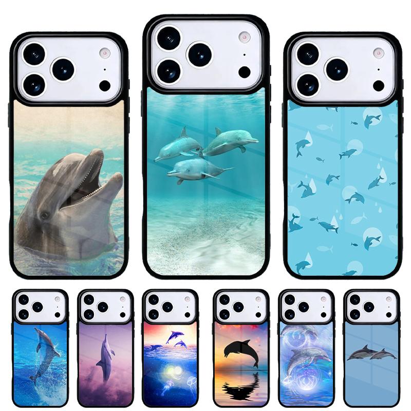 Cute Dolphin Ocean Phone Case for iPhone 17 16 15 14 13 Pro Max Back Cover for 12 11 Pro Coque