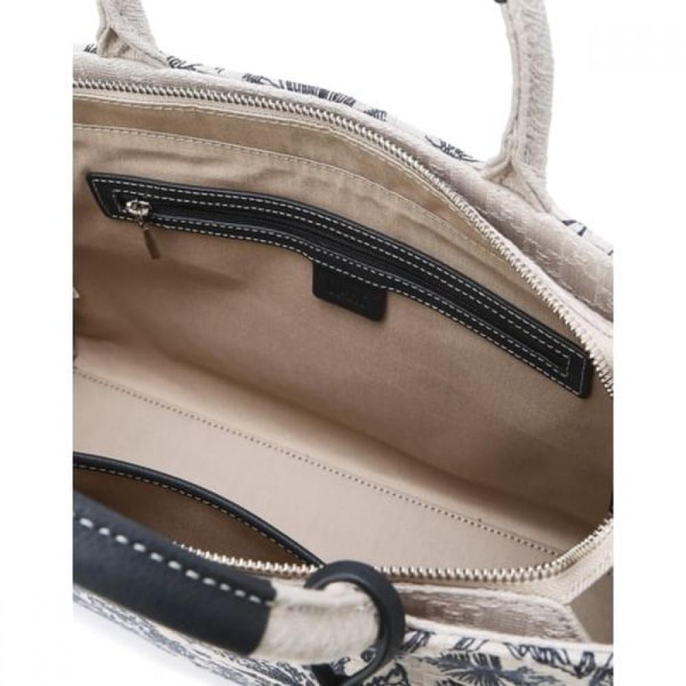 Daks Navy Flower Embroidery Jacquard Large Tote Bag Dcba6e655n2