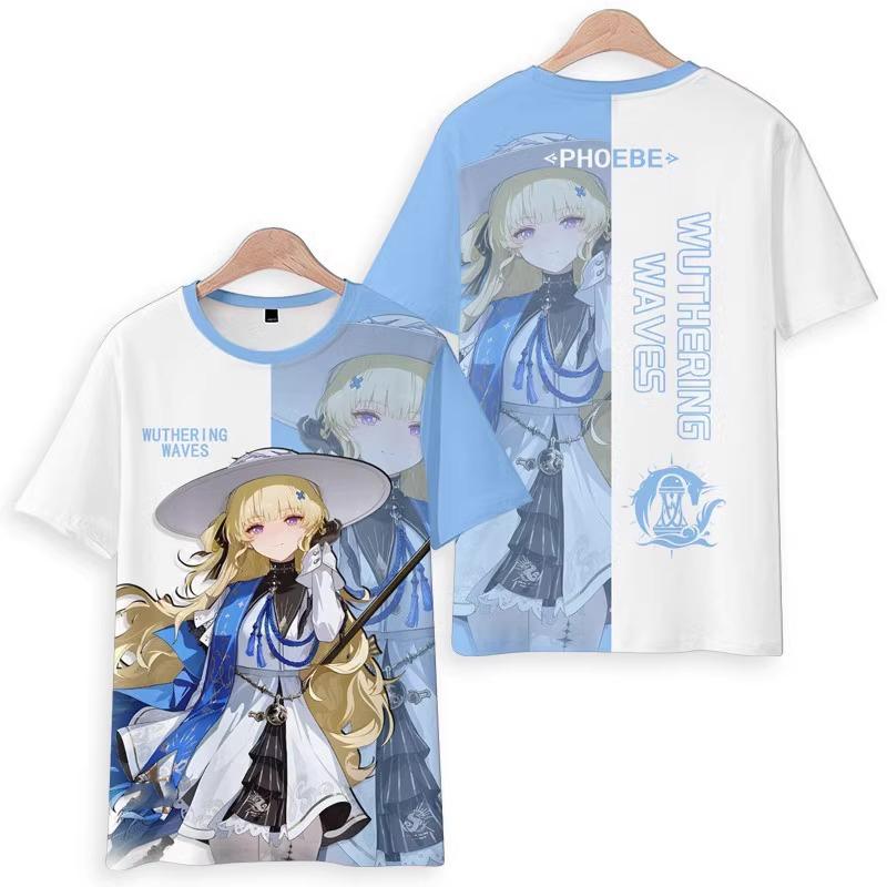 Tricouri Wuthering Waves Cartethyia Imprimate 3D Vară Bărbați Femei Mânecă Scurtă Gât Rotund Tricou Top Harajuku Y2k Anime Cosplay Costum