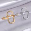 COOLTIME Rectangular Geometric Rings Open Adjustable Stainless Steel Rings for Men Women Statement Jewelry Gift 2025 New