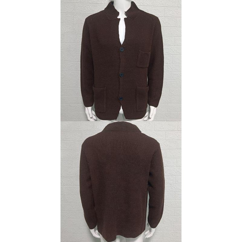 Sweater Stand-up Collar Slim-fit Knitted Cardigan 2025 Winter New Style Plus Size Casual Men's Clothing