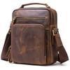 Neuer Eingang Herren Vintage Crazy Horse Rindsleder Echtleder Tasche Multifunktional Dual-Use Lässige Handtasche Schulter Crossbody Tägliche Umhängetasche