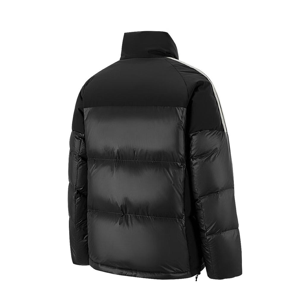 Adidas Water-Resistant Striped Stand Collar Zipper Duck Down Warm Puffer Jacket Men Outerwear KB5637