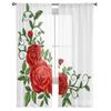 Red Roses Beautiful Sheer Window Curtains For Living Room Bedroom Modern Voile Tulle Curtains Fabric Drapes For Kitchen
