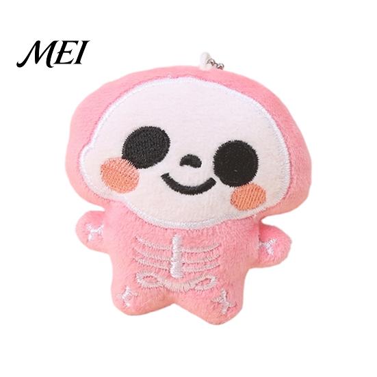 Decorative Keychain Pendant Squeaky Halloween Plush Pendant, Stuffed Skeleton Mummy Bear Toy Accessory for Backpacks Handbags Purses Lightweight