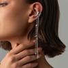 KunJoe Trendy Exquisite Long Tassel CCB Beads Chain Ear Clip Earring Women Charm 1PC Ear Cuff C-Shape No Piercing Earing Jewelry