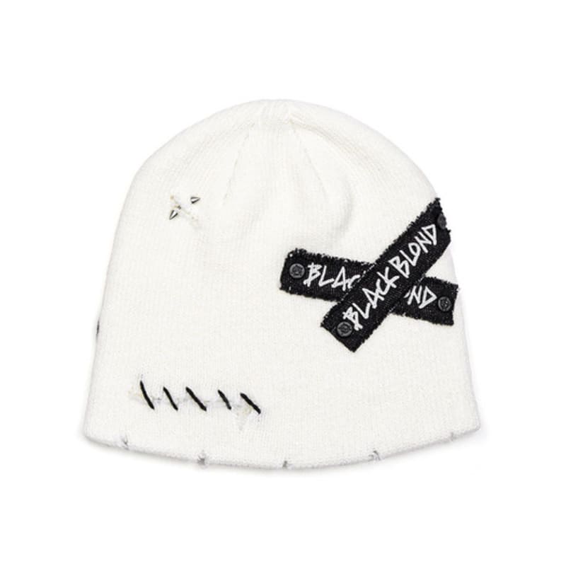 

Шапка бини BLACKBLOND BBD с логотипом-граффити, вышитым вручную (белый) FREE