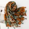 Spring Fashion Retro Poppy Floral Tassel Viscose Shawls Scarf Women High Quality Soft Hijab And Wrap Muslim Sjaal 180*90Cm