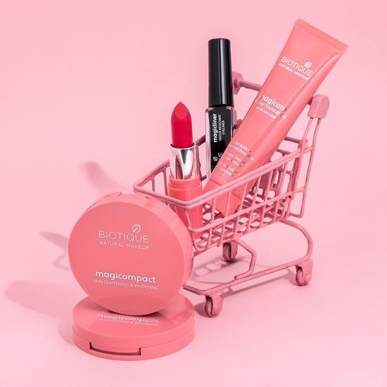 Biotique Natural Makeup Matte MagiCompact For All Skin Types, Seashell, 8G, Cream