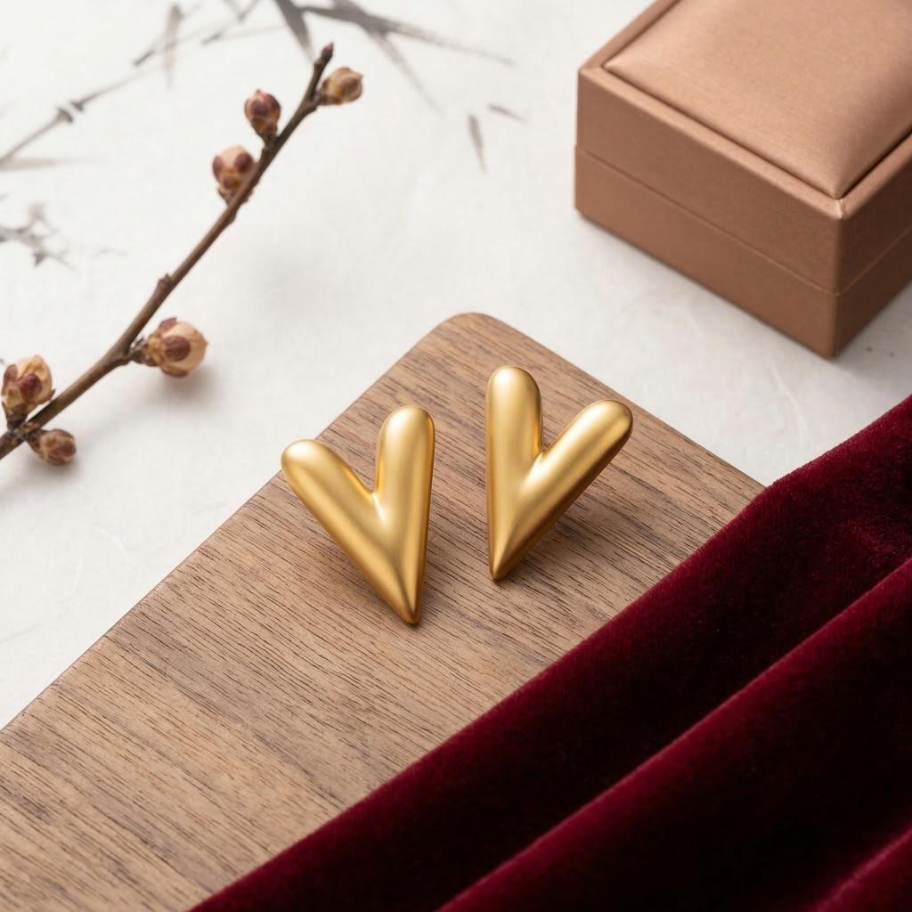 Boucles d'Oreilles en Acier Inoxydable pour Femmes Vintage Luxe Élégant Bijoux en Acier Titane