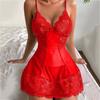 Europäische und amerikanische sexy Netzspitze sexy Unterwäsche Straps-Pyjama Loungewear sexy Nachthemd Damen