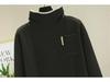 German Velvet Women's Half Turtleneck Pocket Top - Thick, Warm, Slimming, and Versatile Two-In-One for Autumn/Winter.