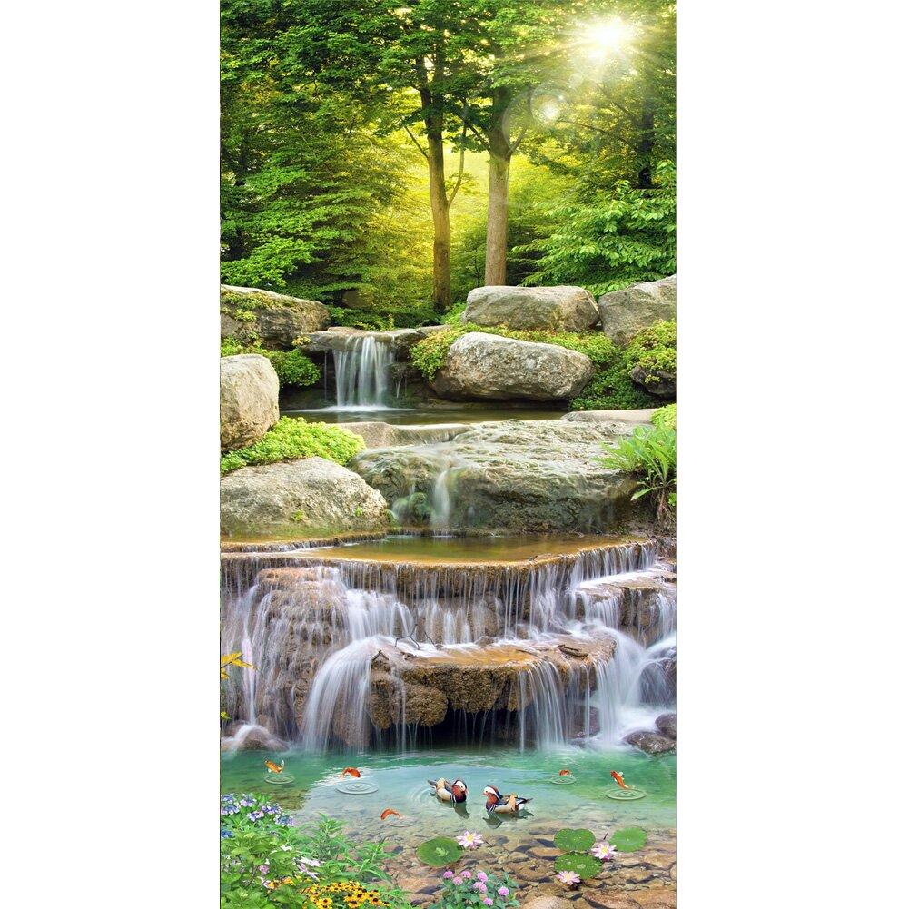 DIY Diamond Painting Waterfall Landscape Full Round Drill Diamond Embroidery Mosaic Cross Stitch Mountain Wall Art Home Decor
