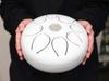 Healing Drum, Steel Tongue Drum, 8 Notes, Flower of Life Design, Silver, 20cm, with Mallets, for Meditation, Yoga, and Music Therapy