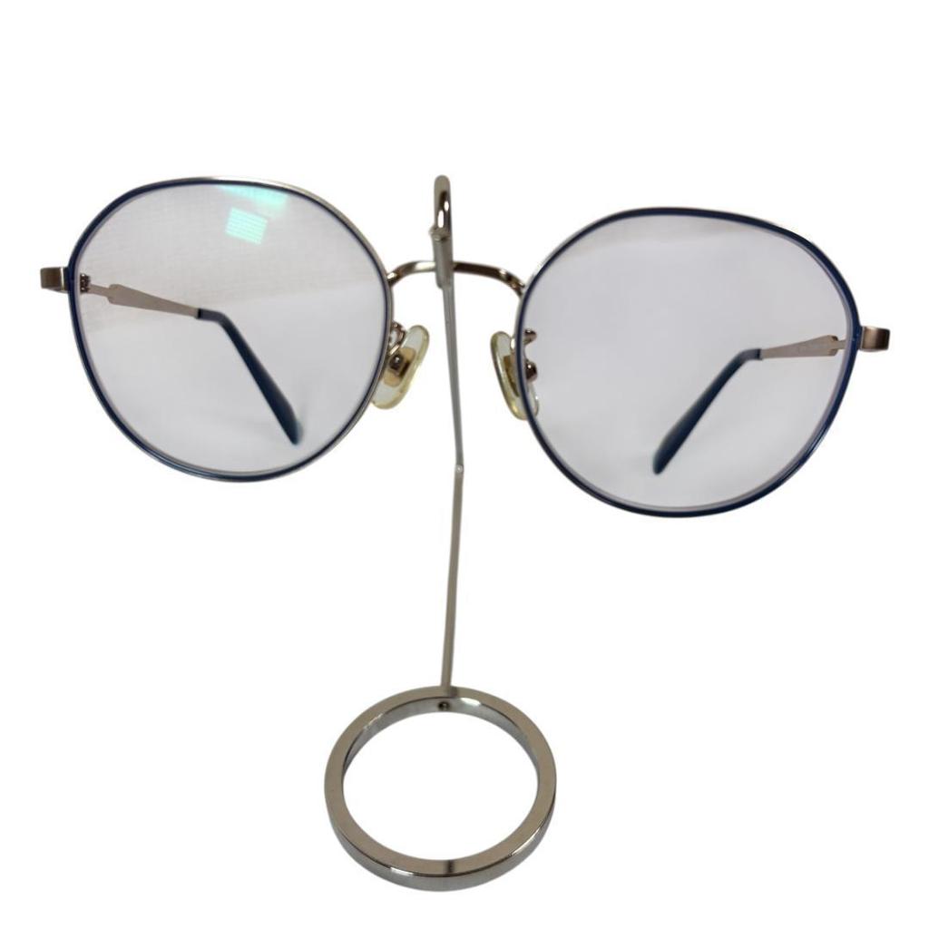 Used FURLA Glasses Titanium Smoky Blue Round Crown Panto