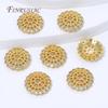 13mm 18K Gold Plated Brass Beads Caps For Jewelry Making Supplies,Round Bead Caps For Bracelets Accessories DIY Findings