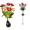 Solar Powered Lotus Flower Outdoor Stake Light Artificial Flower Garden Decoration Waterproof LED Pathway Lighting for Yard Lawn Patio Landscape