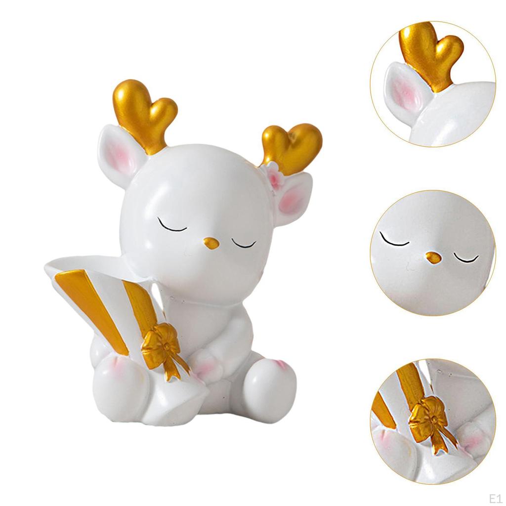 Cartoon Hirsch Statue Schreibtisch Ornament, Harz Skulptur Figur Blumenarrangement für Balkon