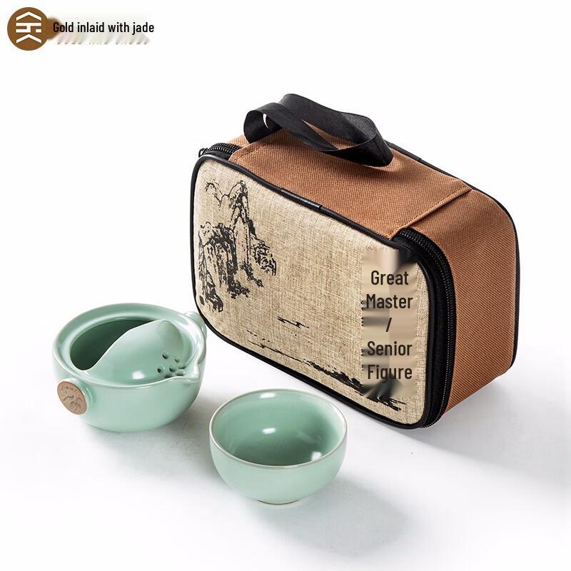 Auspicious Dragon Ceramic Kung Fu Travel Tea Set