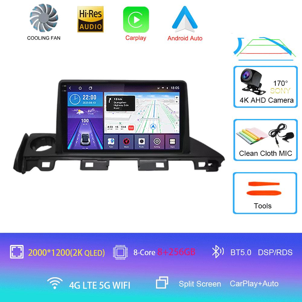 For Mazda 6 Atenza 3 2016 2017 2018 Android 14 Car Radio GPS Navigation 4G WIFI Video BT Carplay DSP Player No DVD