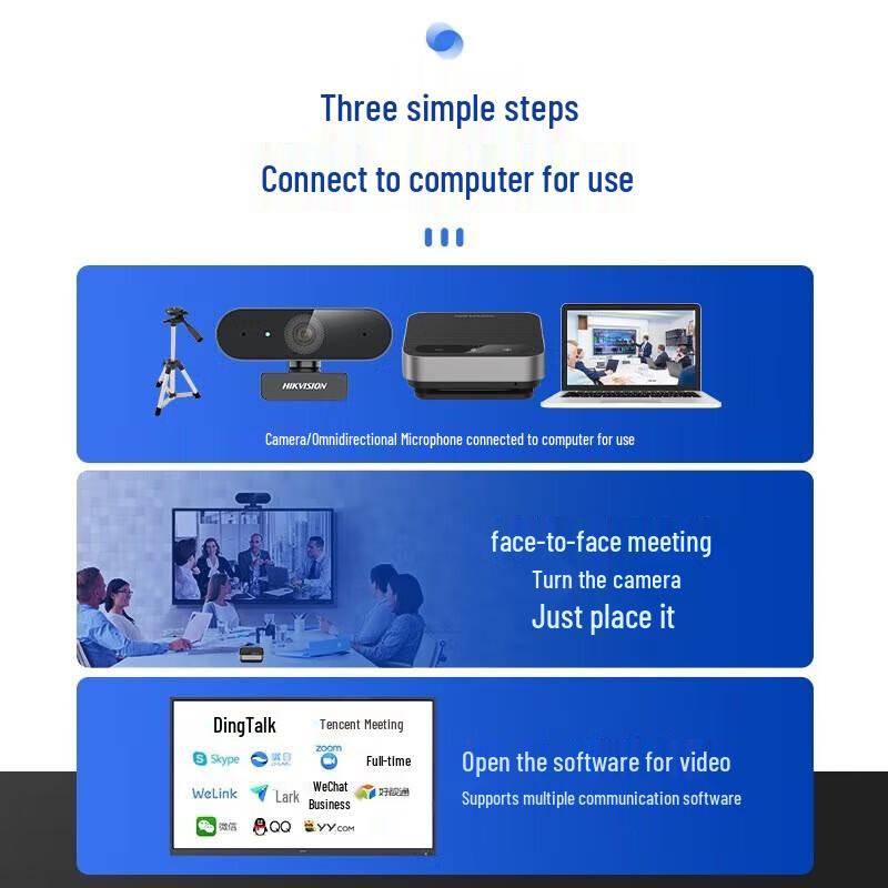 

Hikvision DS-E12 USB 1080p Webcam with Desktop Mic