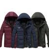 Winter Trendy Cold Proof Hood Jacket Outwear Washable Men Thermal Coat Solid Color for Outdoor Windproof Casual Male Outerwear