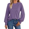 2026 popular women's long-sleeve shirt with pleated round neck, autumn top, fashionable women's clothing