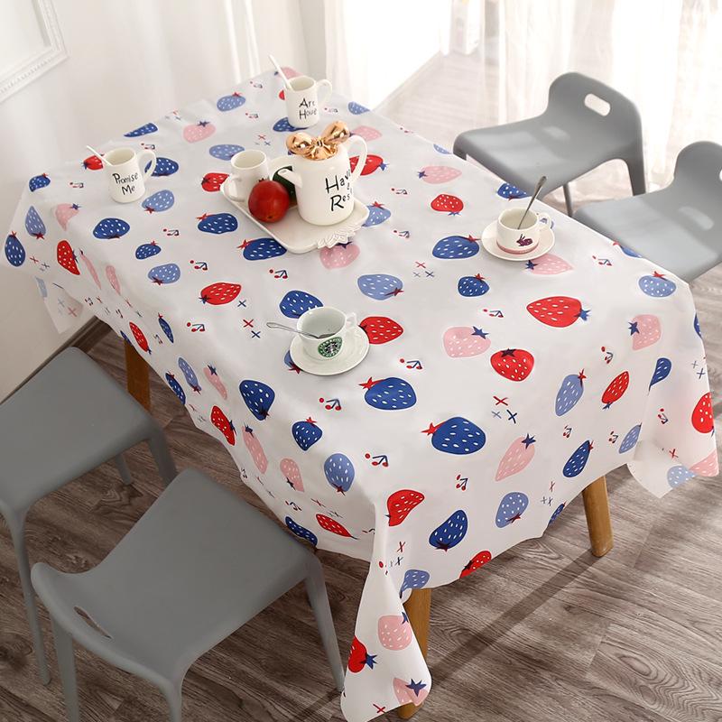 Home Tablecloth, Anti-scalding, Waterproof, Oil-proof, No-wash PVC Plaid Coffee Table Table Mat, Dormitory Tablecloth