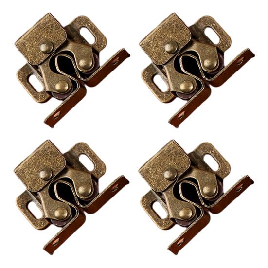 1 set Skåpdörrlås Inbyggd fjäder Rostskyddad Elektropläterad Justerbar Enkel installation Multifunktionsjärnskåp Spärr Skåpdörrlås