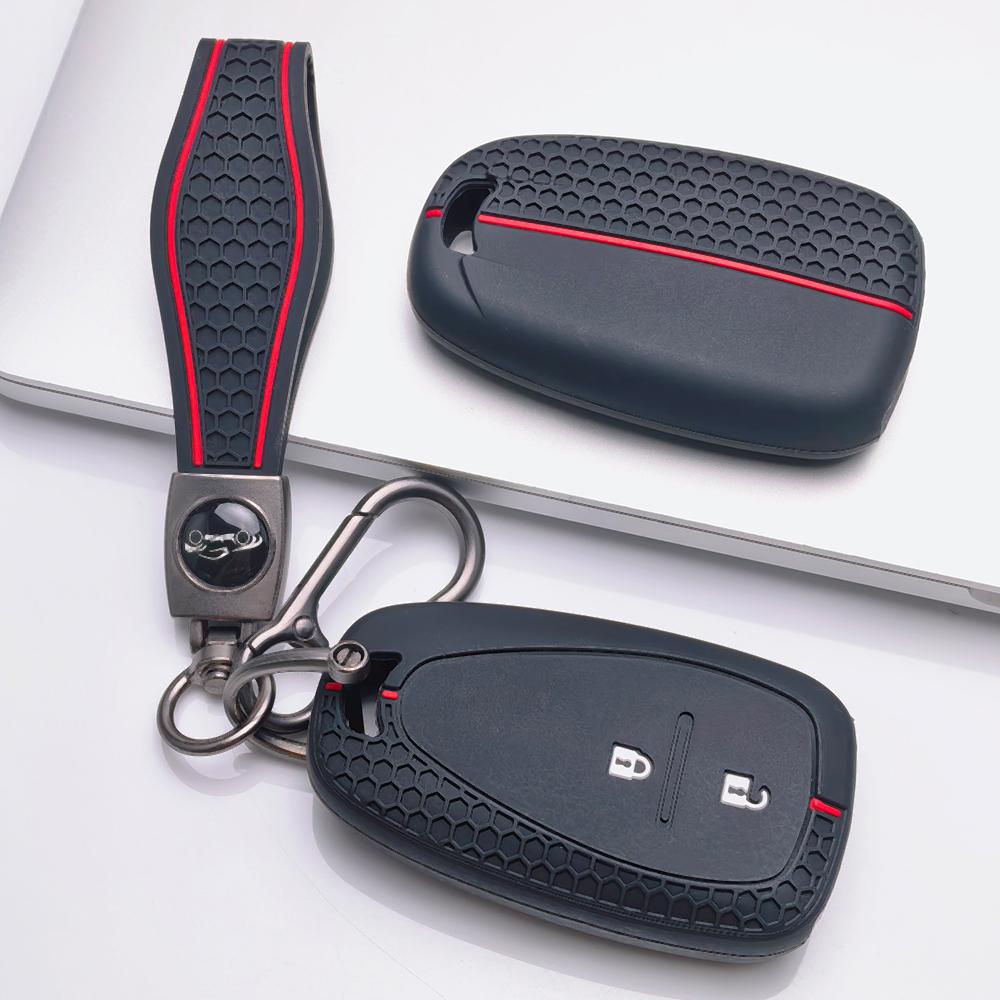 Key Fob Cover for Chevrolet Equinox Malibu XL Trax Trailblazer Blazer Traverse Cruze with Keychain Anti-Scratch Surface Shockproof Structure