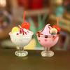 1pcs Dollhouse Simulation Cherry Cream Cup Ice Cream Cup Mini Model Ornament Toy Dollhouse Miniature Accessories Decoration Toy