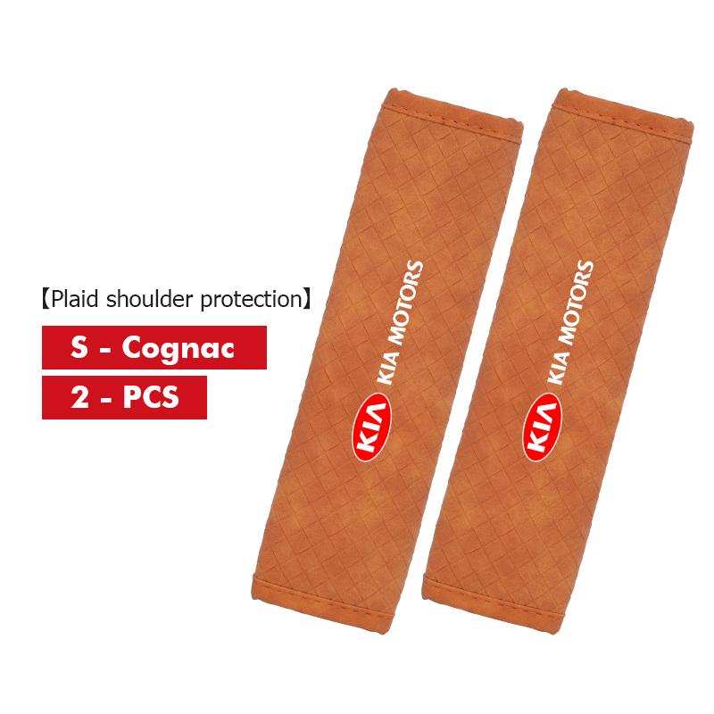 CNR2 For KIA Leather Car Seat Belt Shoulder Pad Shoulder Strap Protection Pad Sorento Stinger Soul Spectra Niro Cadenza Sephia