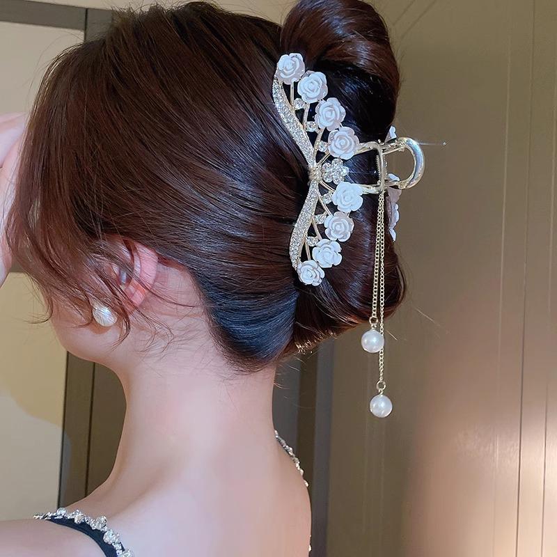 Light Luxury  Bell Orchid Tassel Hair Clip Flowers Rose Butterfly Claw Clip Shark Hair Claw Barrette Hair Accessories