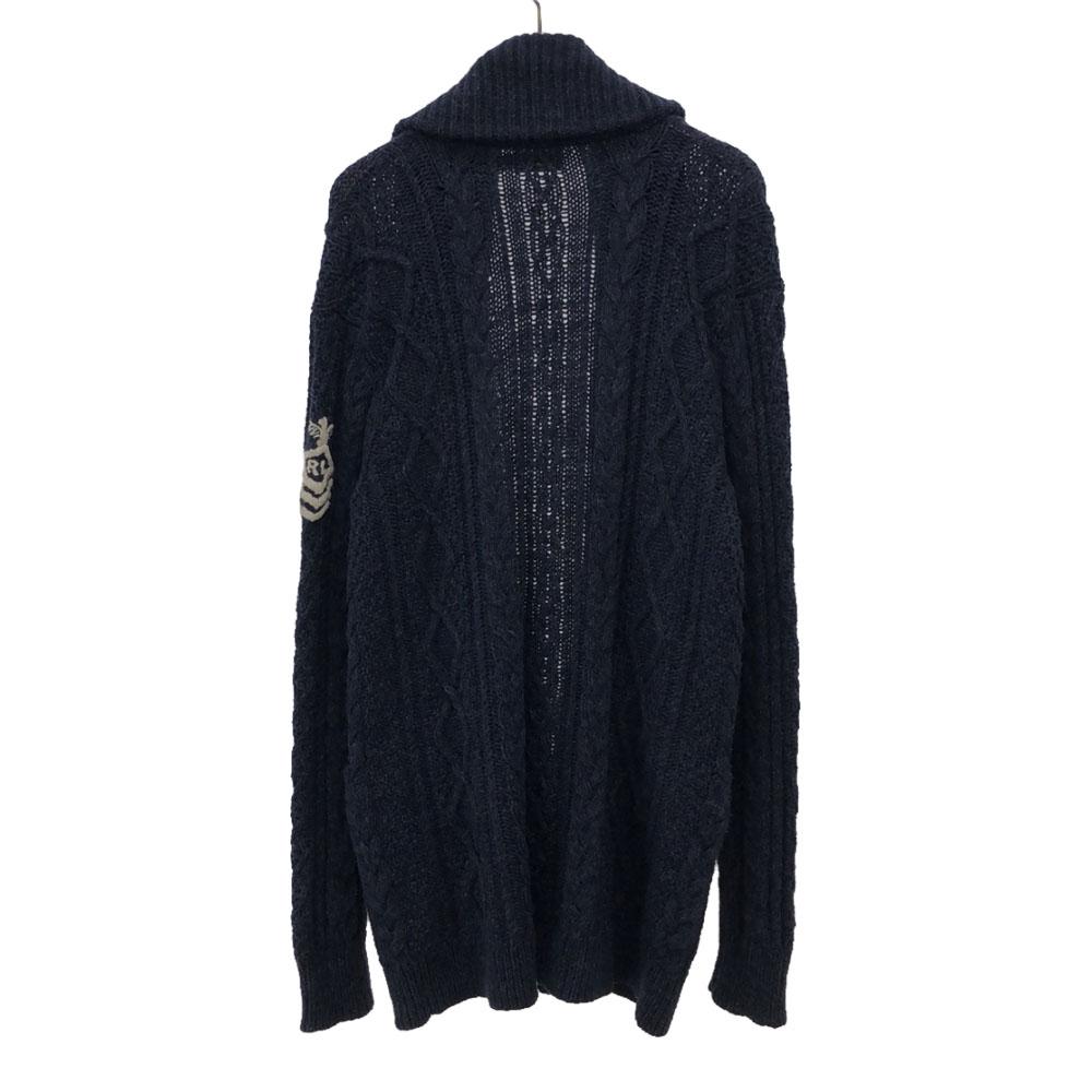 POLO RALPH LAUREN Long sleeve Shawl collar knit cardigan XS Navy Men's Used