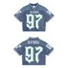 RogueWave Y2K T Shirt American Fashionable Breathable Splicing Loose Football Jersey Streetwear Casual Breathable Unisex Short Sleeve Top