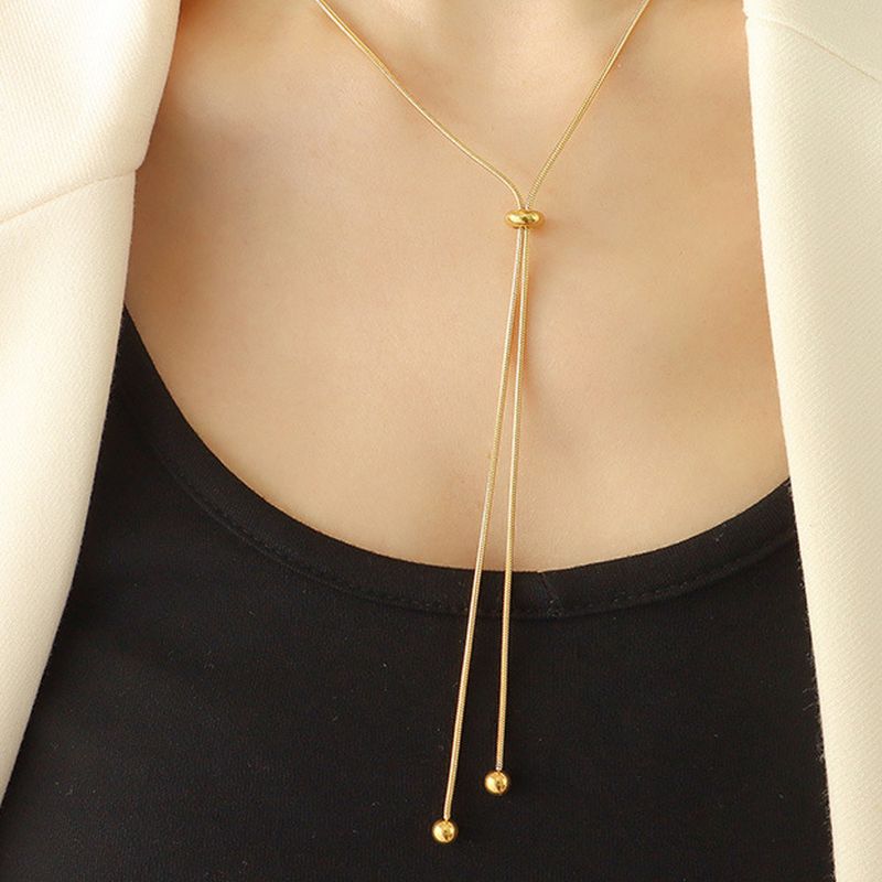 Necklace Titanium Steel No Fading Fashion Temperament Wild Ins Snake Chain Women's Simple Stainless Steel Long Sweater Chain