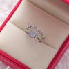New Delicate Zircon Rings Micro-Inlaid Crystal Elegant Flowers Heart Rings For Women Adjustable Opening Rings Party Jewelry