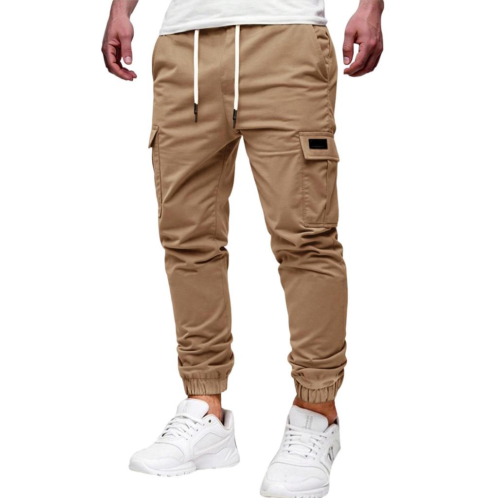 Męskie Amerykańskie Luźne High Street Rekreacyjne Sportowe Więcej Kieszeni Spodnie Robocze